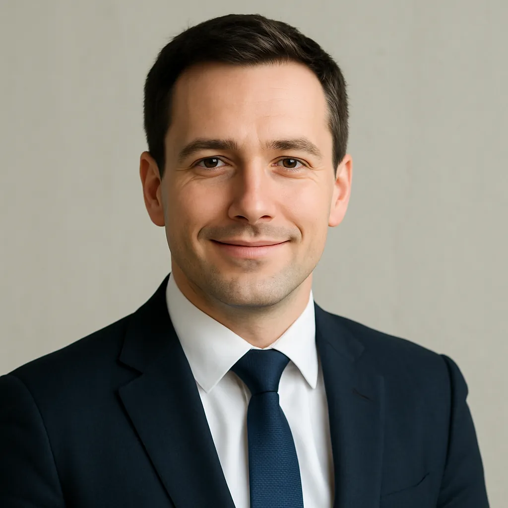 Professional headshot portrait of a confident businessman